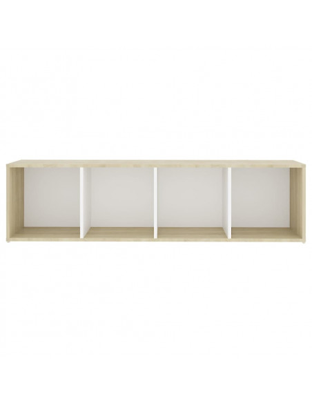 Mobile TV Bianco e Rovere Sonoma 142,5x35x36,5 cm Multistrato