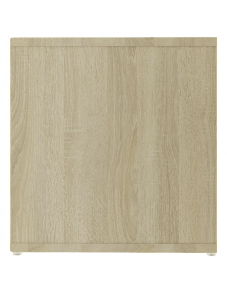 Mobile TV Bianco e Rovere Sonoma 142,5x35x36,5 cm Multistrato