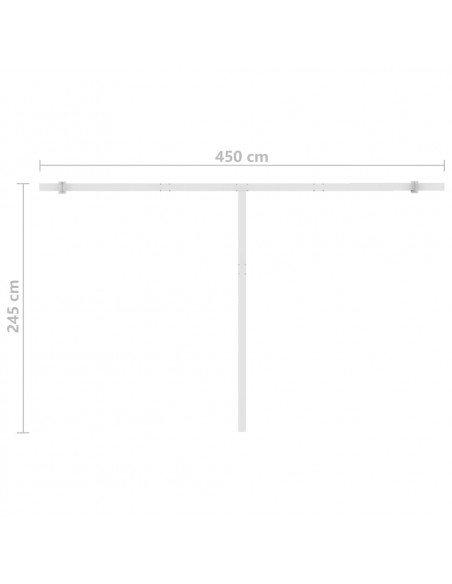 Tenda da Sole Retrattile Manuale con LED 450x300 cm Crema