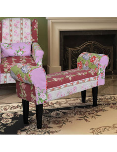 Panchina divanetto patchwork design floreale stile pastorale