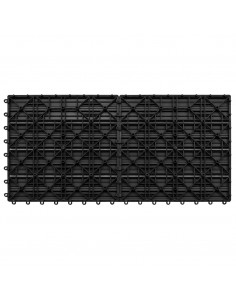 Piastrelle per Decking in WPC 6 pz 60x30 cm 1,08 m² Nere