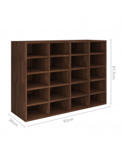 Scarpiera in Legno Multistrato 92x30x67,5 cm Rovere Marrone