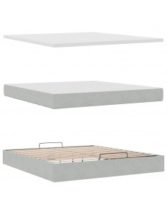 Struttura Letto Pouf con Materassi 200x200 cm Velluto