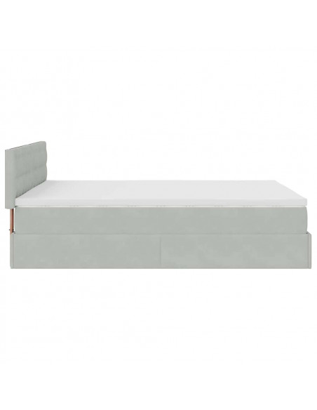 Struttura Letto Pouf con Materasso 140x190 cm Velluto