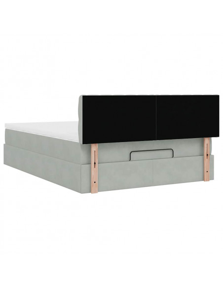 Struttura Letto Pouf con Materasso 140x190 cm Velluto