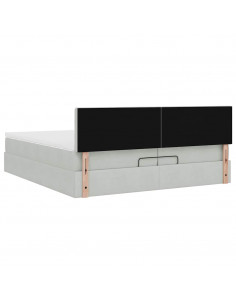 Struttura Letto Pouf con Materasso 200x200 cm in Velluto