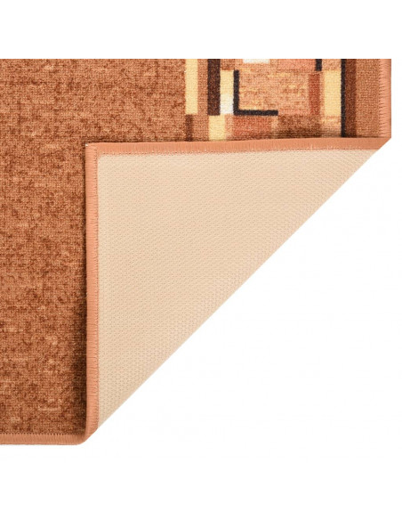 Tappeto Corsia Marrone 67x250 cm Antiscivolo