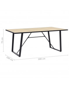 Tavolo da Pranzo Rovere 200x100x75 cm in MDF