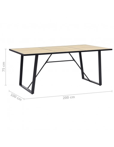 Tavolo da Pranzo Rovere 200x100x75 cm in MDF