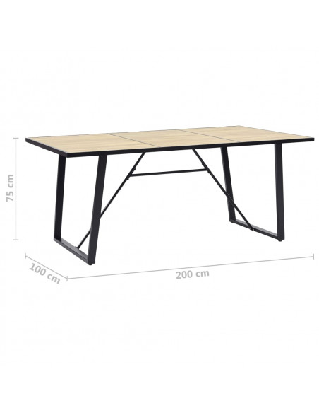 Tavolo da Pranzo Rovere 200x100x75 cm in MDF