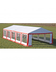 Tetto e pareti di gazebo da festa 10 x 5 m Rosso & Bianco