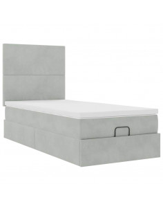 Struttura Letto Pouf con Materassi 100x200 cm Velluto 2