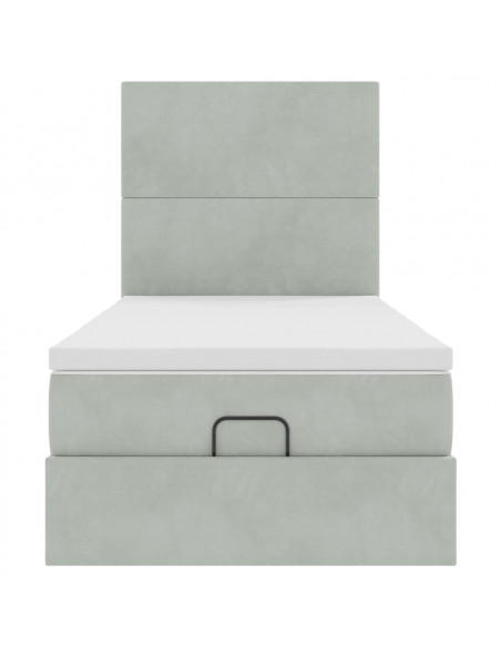 Struttura Letto Pouf con Materassi 100x200 cm Velluto