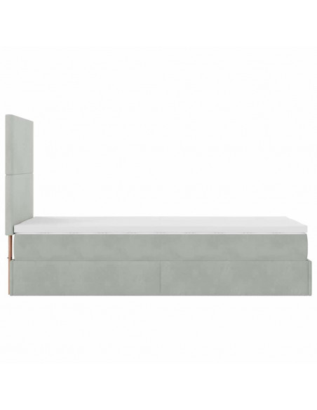 Struttura Letto Pouf con Materassi 100x200 cm Velluto