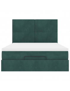 Struttura Letto Pouf con Materassi 140x200 cm in Velluto 2