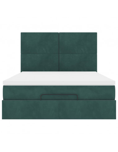 Struttura Letto Pouf con Materassi 140x200 cm in Velluto