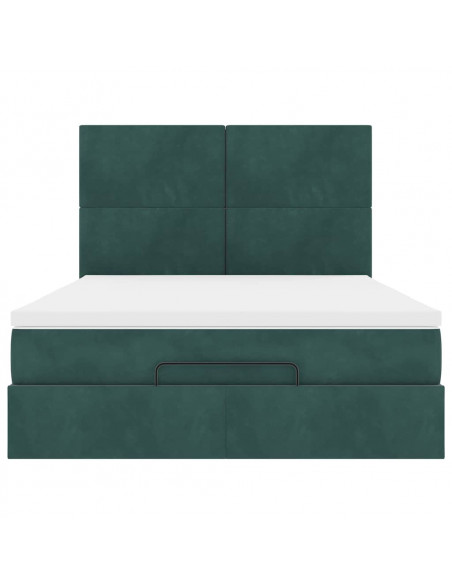 Struttura Letto Pouf con Materassi 140x200 cm in Velluto