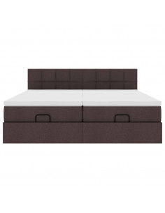 Struttura Letto Pouf con Materassi 160x200 cm in Tessuto 2