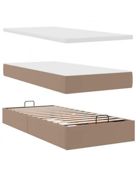 Struttura Letto Pouf con Materassi 160x200 cm Similpelle