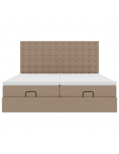 Struttura Letto Pouf con Materassi 160x200 cm Similpelle 2