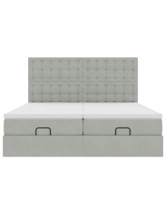 Struttura Letto Pouf con Materassi 200x200 cm Velluto 2