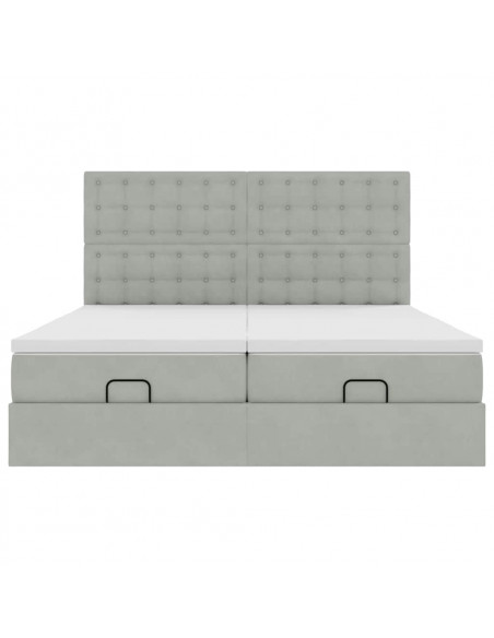 Struttura Letto Pouf con Materassi 200x200 cm Velluto