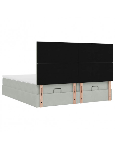 Struttura Letto Pouf con Materassi 200x200 cm Velluto
