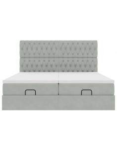 Struttura Letto Pouf con Materassi 200x200 cm Velluto 2