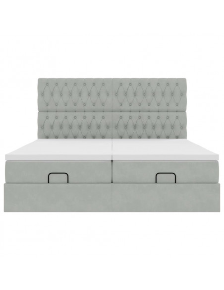 Struttura Letto Pouf con Materassi 200x200 cm Velluto