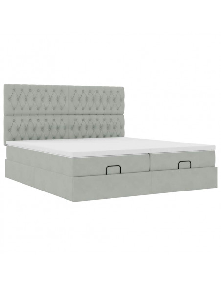Struttura Letto Pouf con Materassi 200x200 cm Velluto
