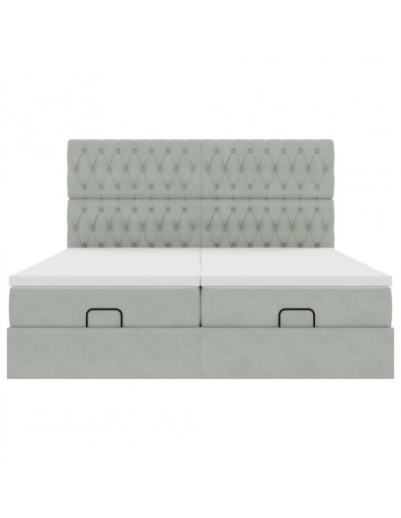 Struttura Letto Pouf con Materassi 200x200 cm Velluto
