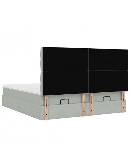 Struttura Letto Pouf con Materassi 200x200 cm Velluto