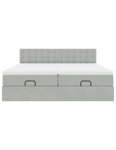 Struttura Letto Pouf con Materassi 200x200 cm Velluto