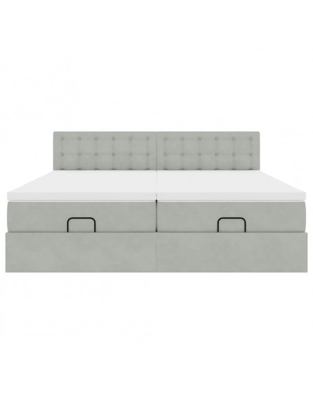 Struttura Letto Pouf con Materassi 200x200 cm Velluto