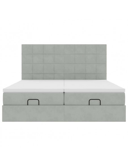 Struttura Letto Pouf con Materassi 200x200 cm Velluto