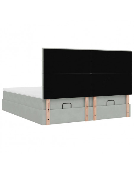 Struttura Letto Pouf con Materassi 200x200 cm Velluto