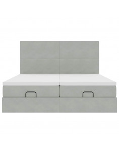 Struttura Letto Pouf con Materassi 200x200 cm Velluto 2