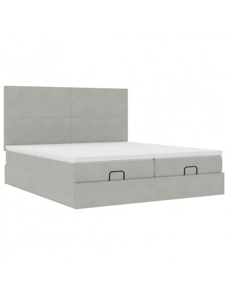 Struttura Letto Pouf con Materassi 200x200 cm Velluto