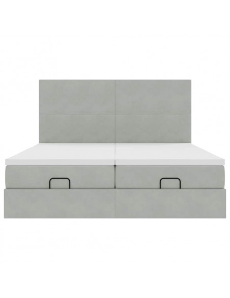 Struttura Letto Pouf con Materassi 200x200 cm Velluto