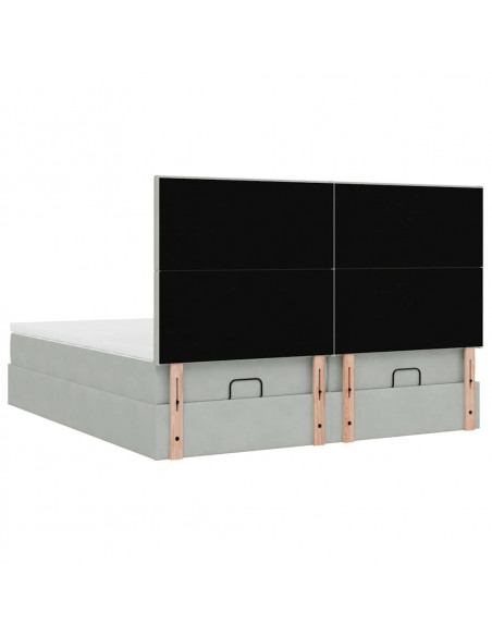 Struttura Letto Pouf con Materassi 200x200 cm Velluto