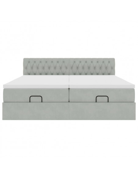 Struttura Letto Pouf con Materassi 200x200 cm Velluto