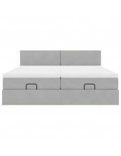 Struttura Letto Pouf con Materassi 200x200 cm Velluto 2