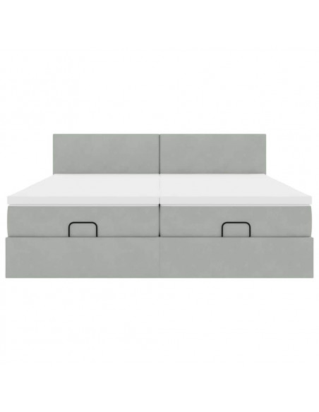 Struttura Letto Pouf con Materassi 200x200 cm Velluto
