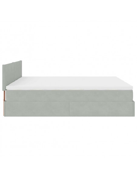 Struttura Letto Pouf con Materassi 200x200 cm Velluto