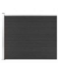 Pannello di Recinzione in WPC 175x146 cm Nero