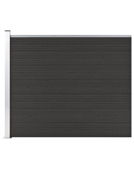 Pannello di Recinzione in WPC 175x146 cm Nero