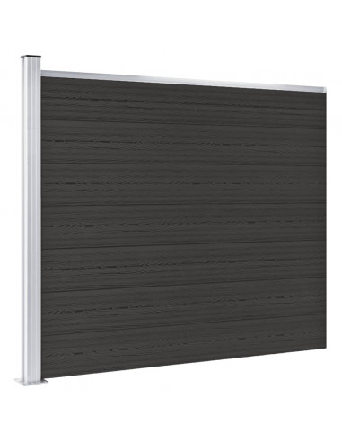 Pannello di Recinzione in WPC 175x146 cm Nero