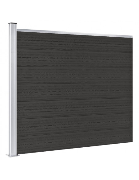 Pannello di Recinzione in WPC 175x146 cm Nero