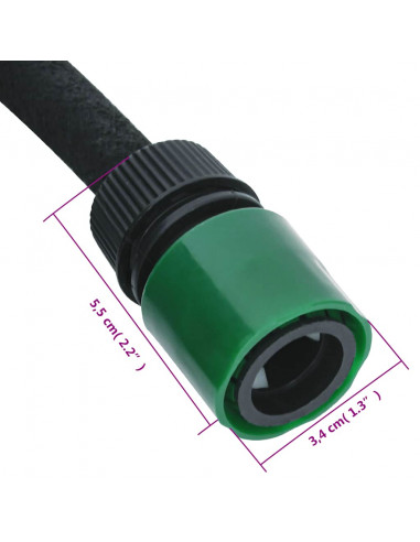 Tubo di Irrigazione da Giardino Nero 0,6" 100 m in Gomma