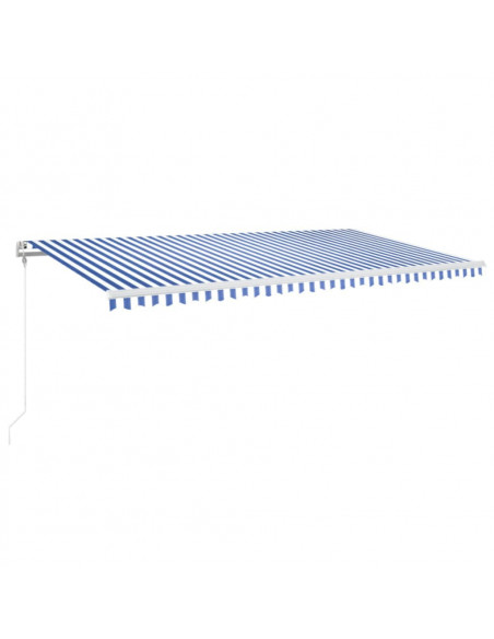 Tenda da Sole Retrattile Automatica 600x350 cm Blu e Bianca